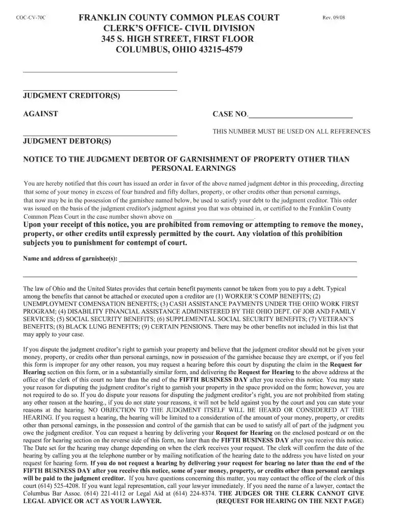 ohio notice judgment franklin Preview on Page 1