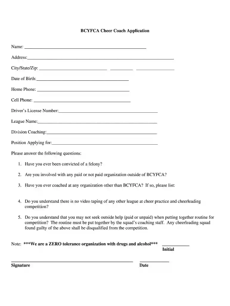 printable cheerleading coach printables Preview on Page 1