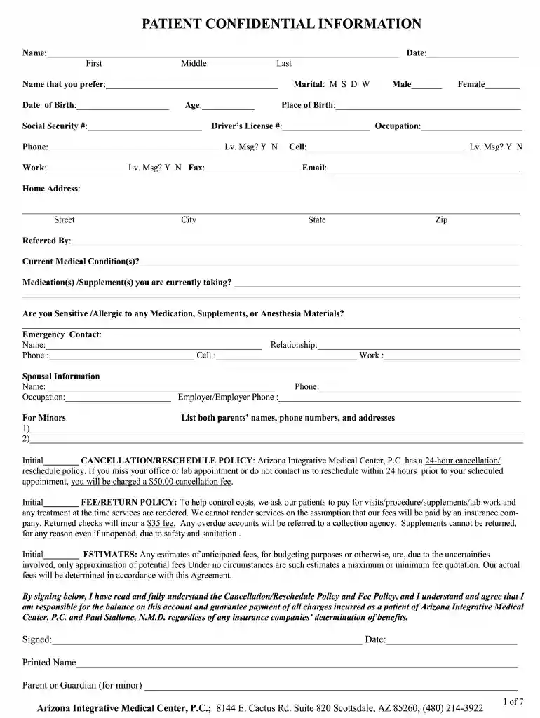 cancer paperwork Preview on Page 1