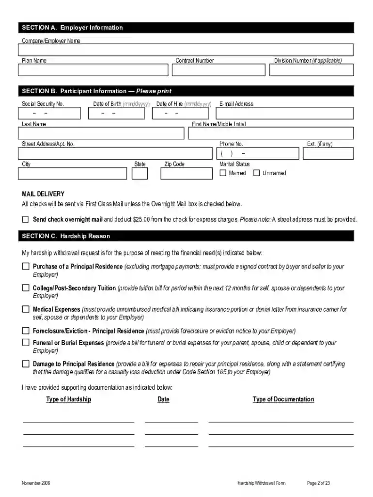 transamerica hardship withdrawal form Preview on Page 1
