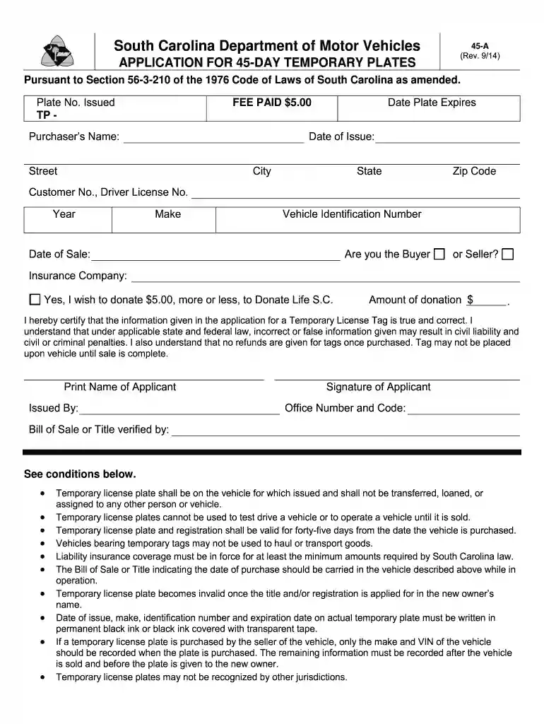 sc temporary tag online Preview on Page 1