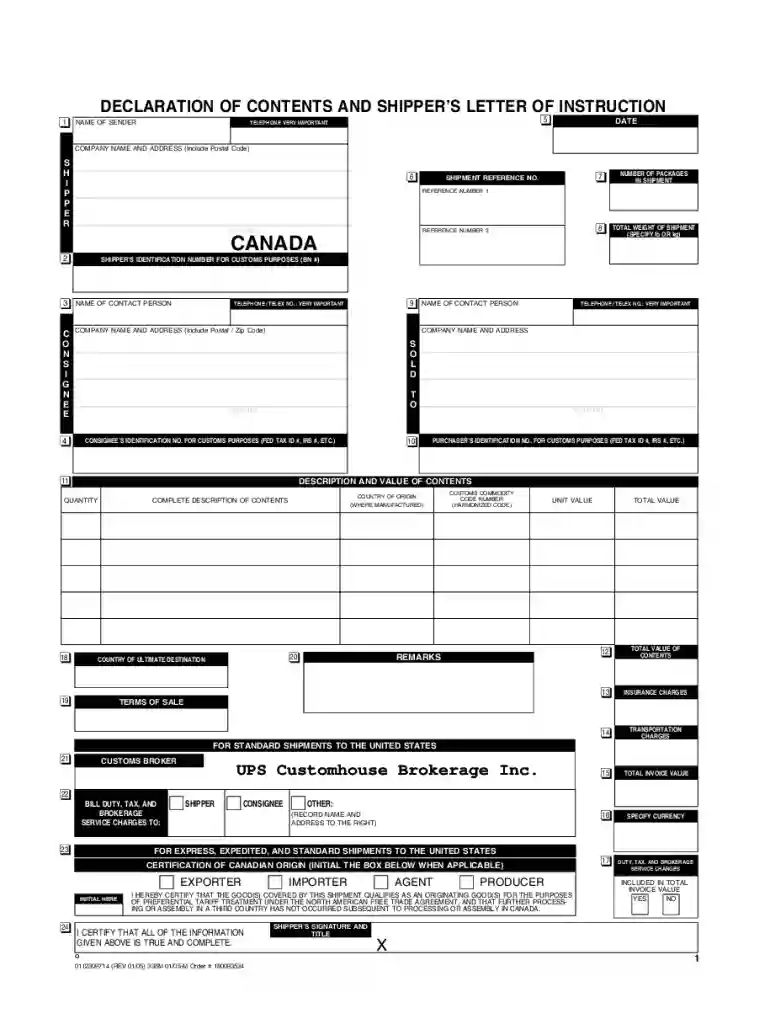declaration letter instruction Preview on Page 1