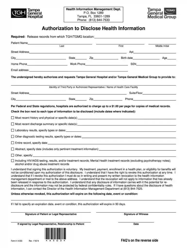 tampa general hospital doctors note Preview on Page 1