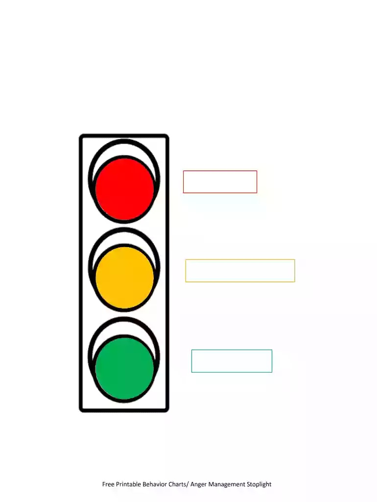 Free Printable Behavior Charts Anger Management Stoplight Preview on Page 1