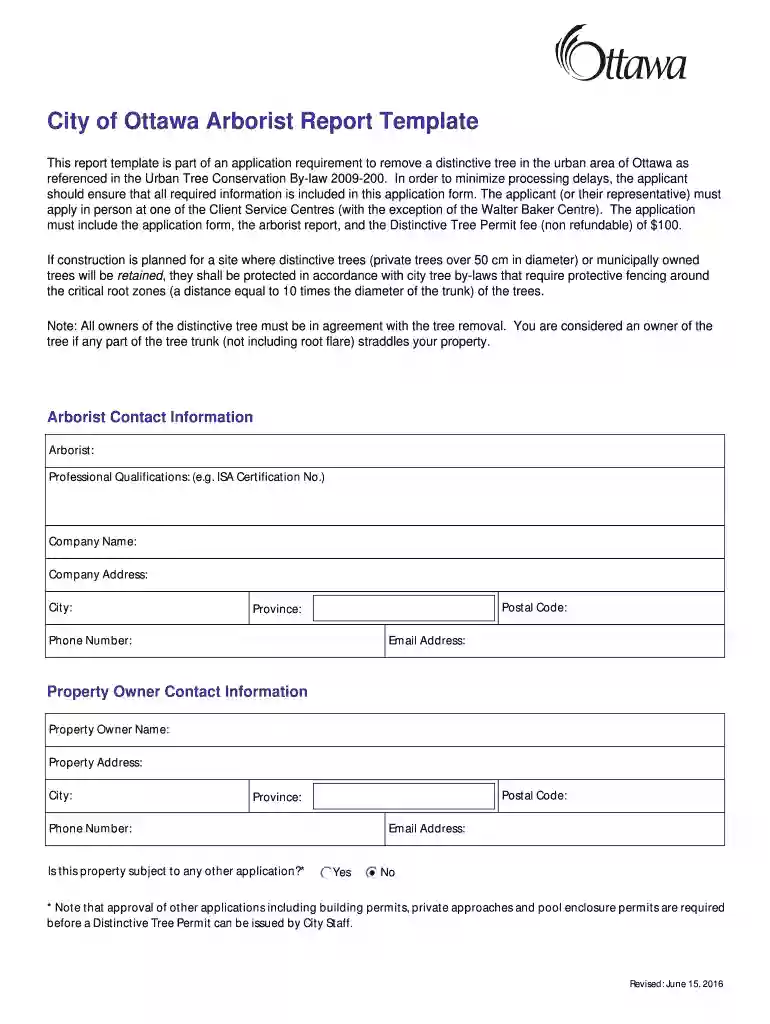 arborist report template Preview on Page 1