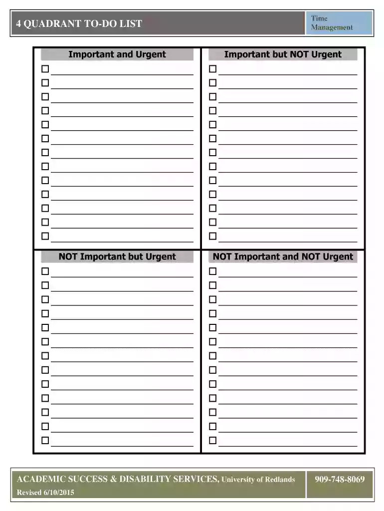 redlands quadrant do list time Preview on Page 1