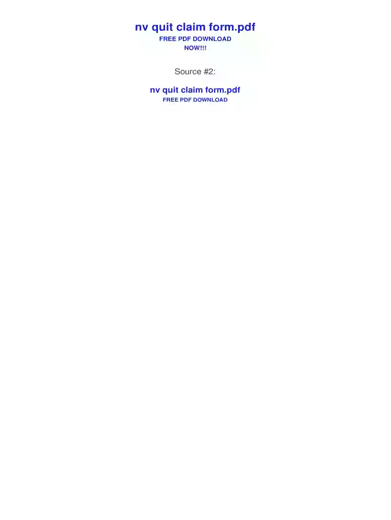 nevada quit claim deed pdf Preview on Page 1