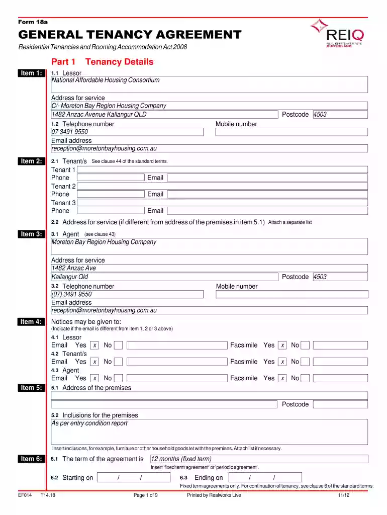 reiq contract template Preview on Page 1