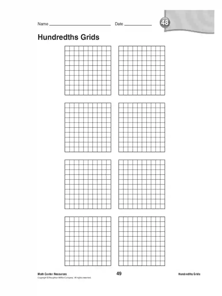 hundredths grid Preview on Page 1