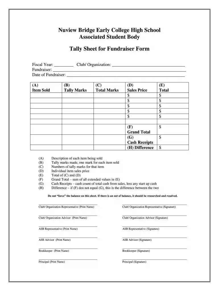 tally form Preview on Page 1