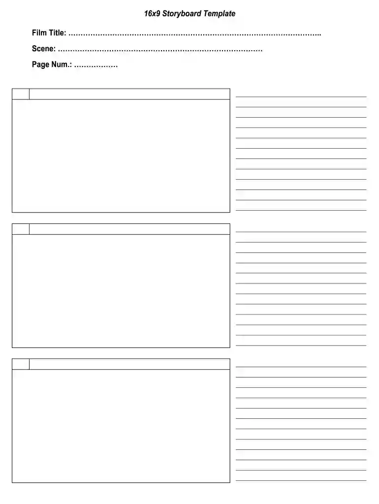 16 9 storyboard template Preview on Page 1