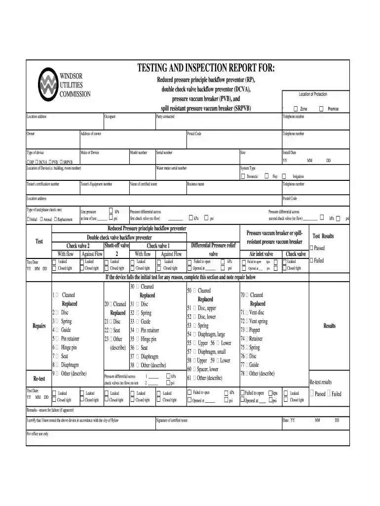 rp backflow test numbers pdf Preview on Page 1