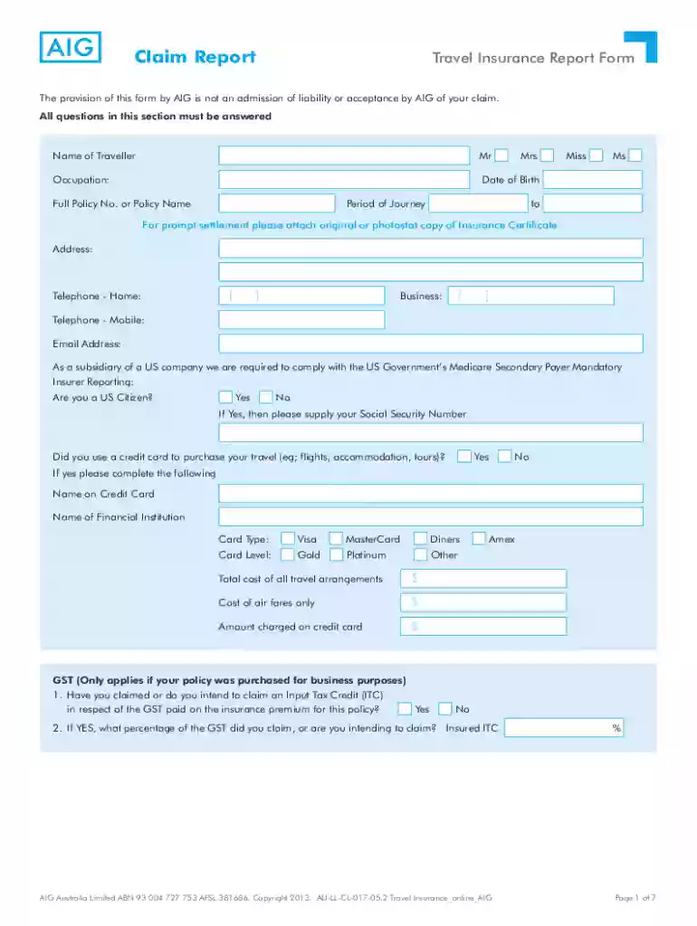 aig travel claims Preview on Page 1