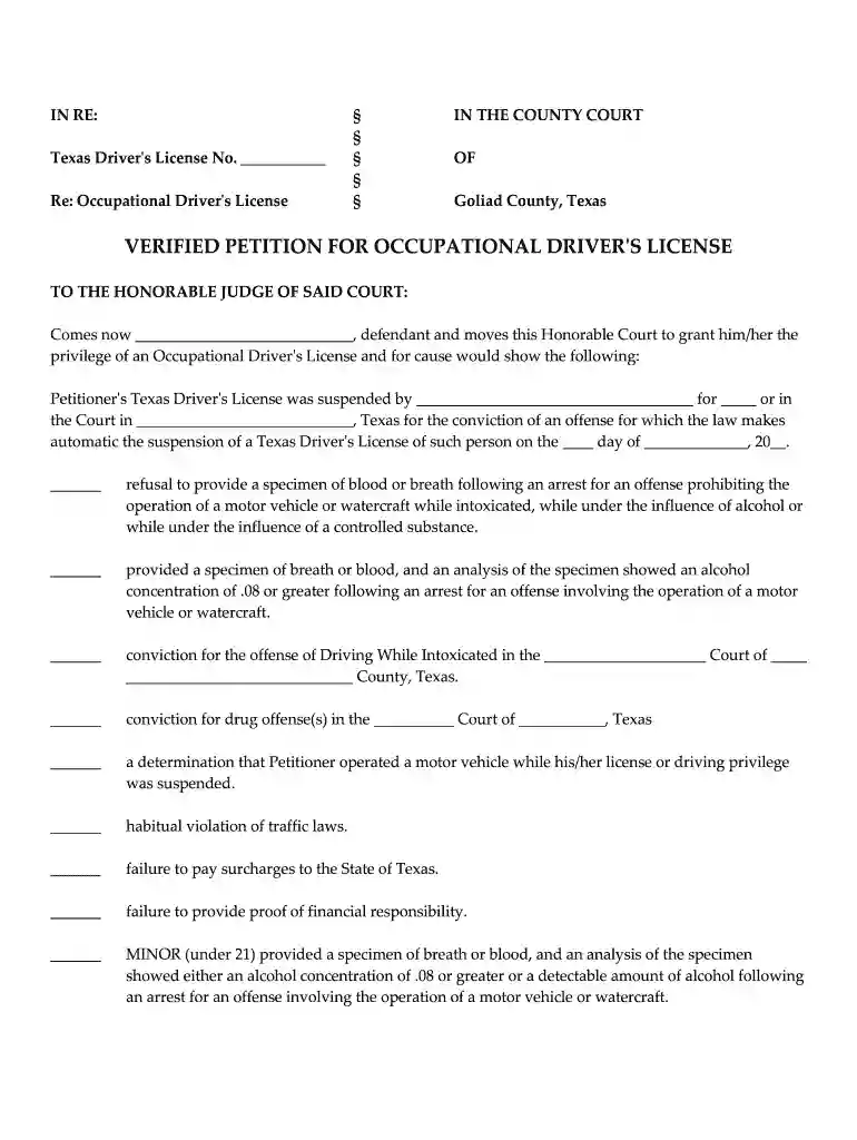 occupational license texas Preview on Page 1
