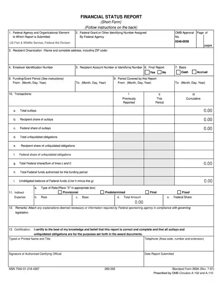 form 269a Preview on Page 1