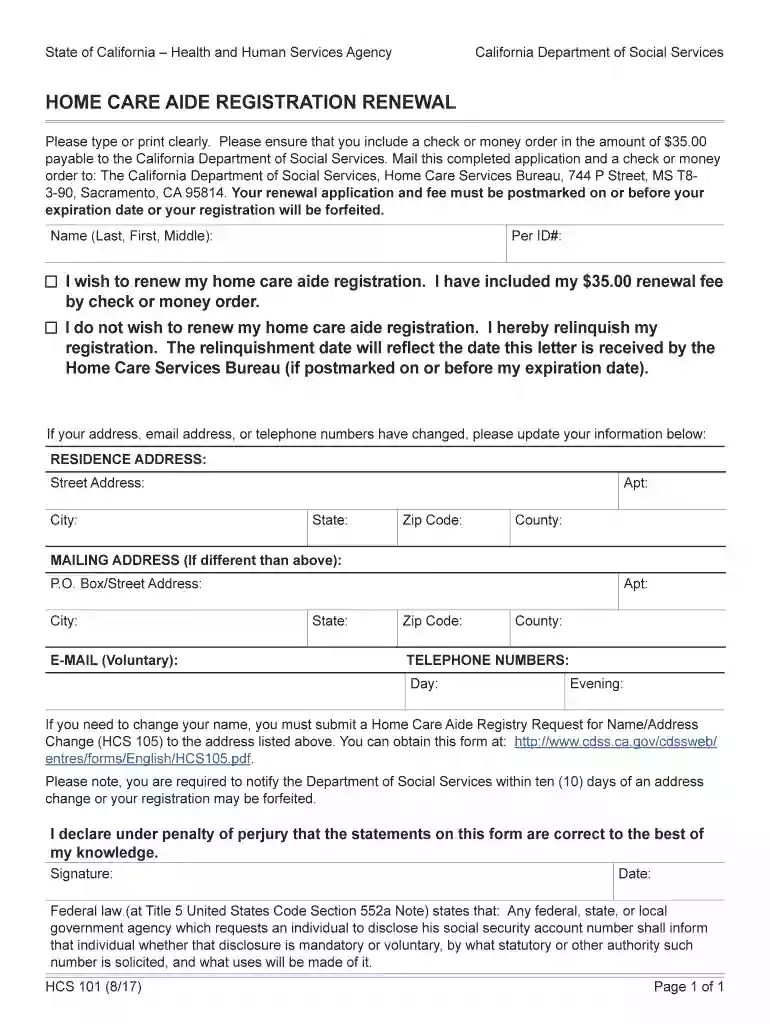 home care aide registry renewal online Preview on Page 1