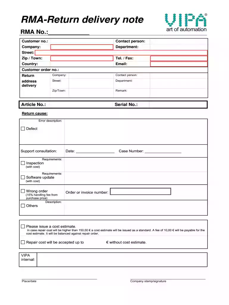 rma full form Preview on Page 1