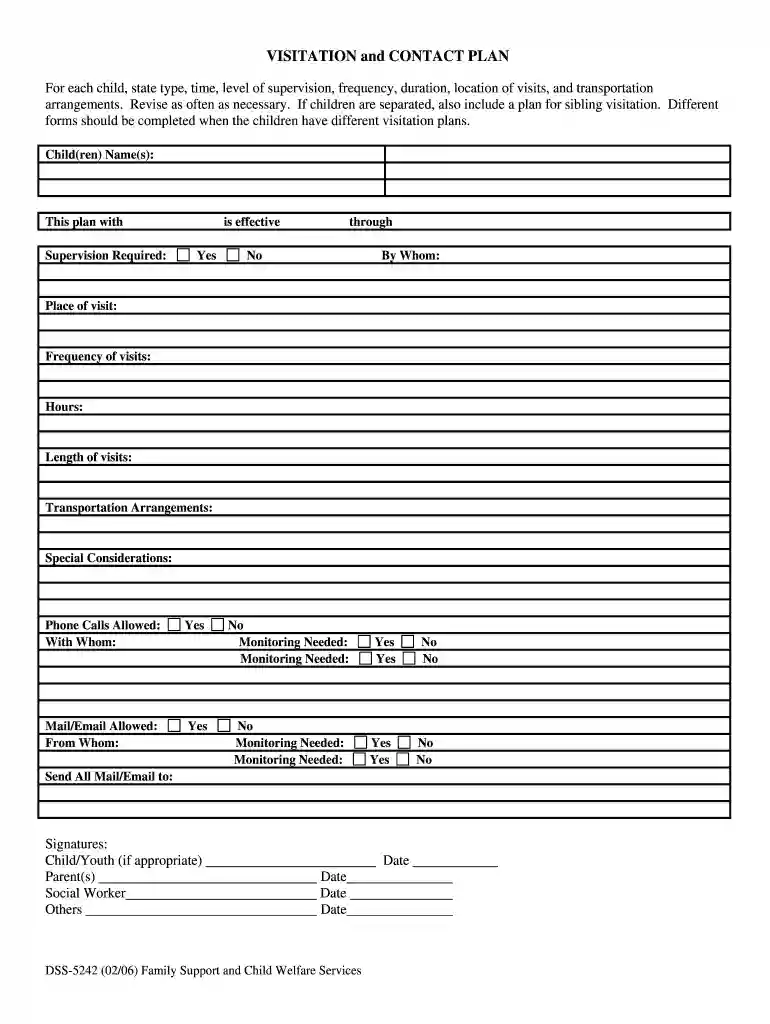 visitation plan Preview on Page 1