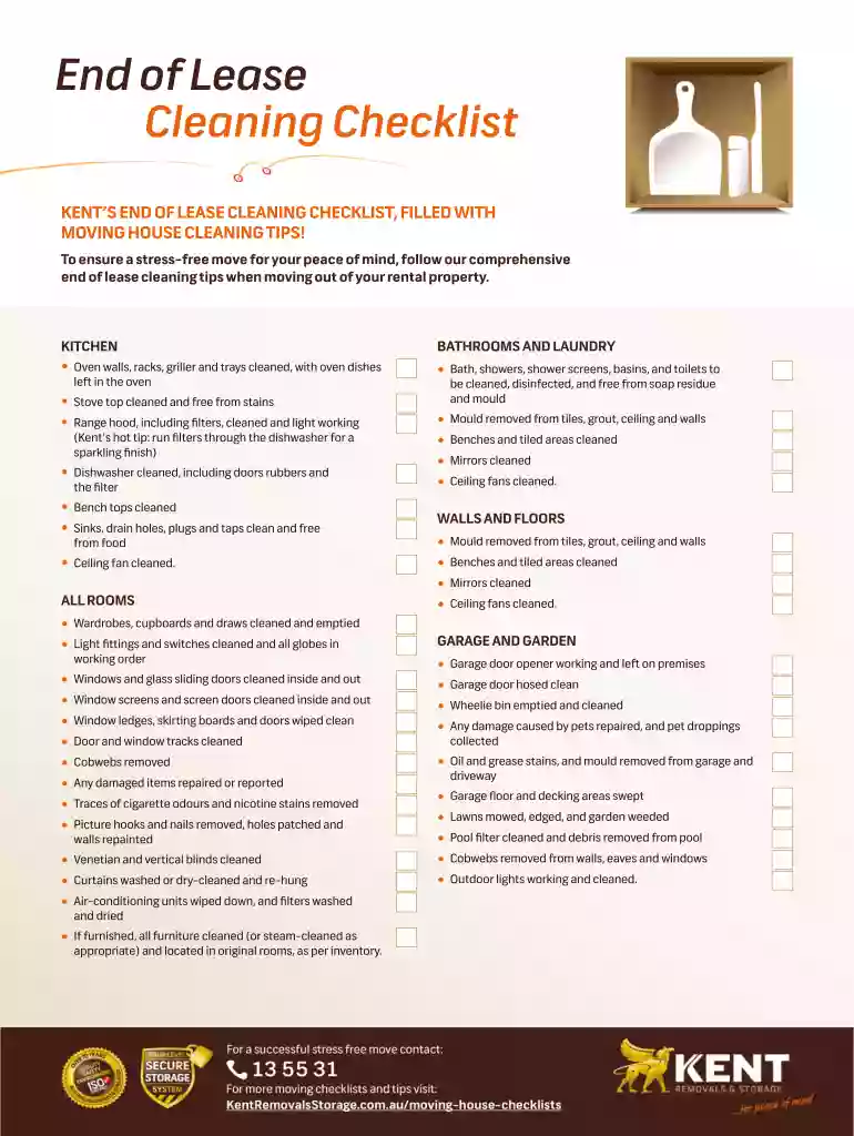end of lease cleaning checklist pdf Preview on Page 1