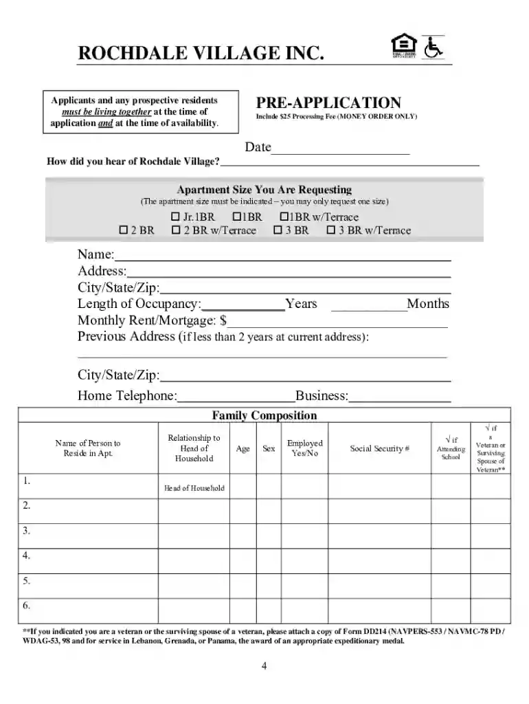 rochdale village application Preview on Page 1