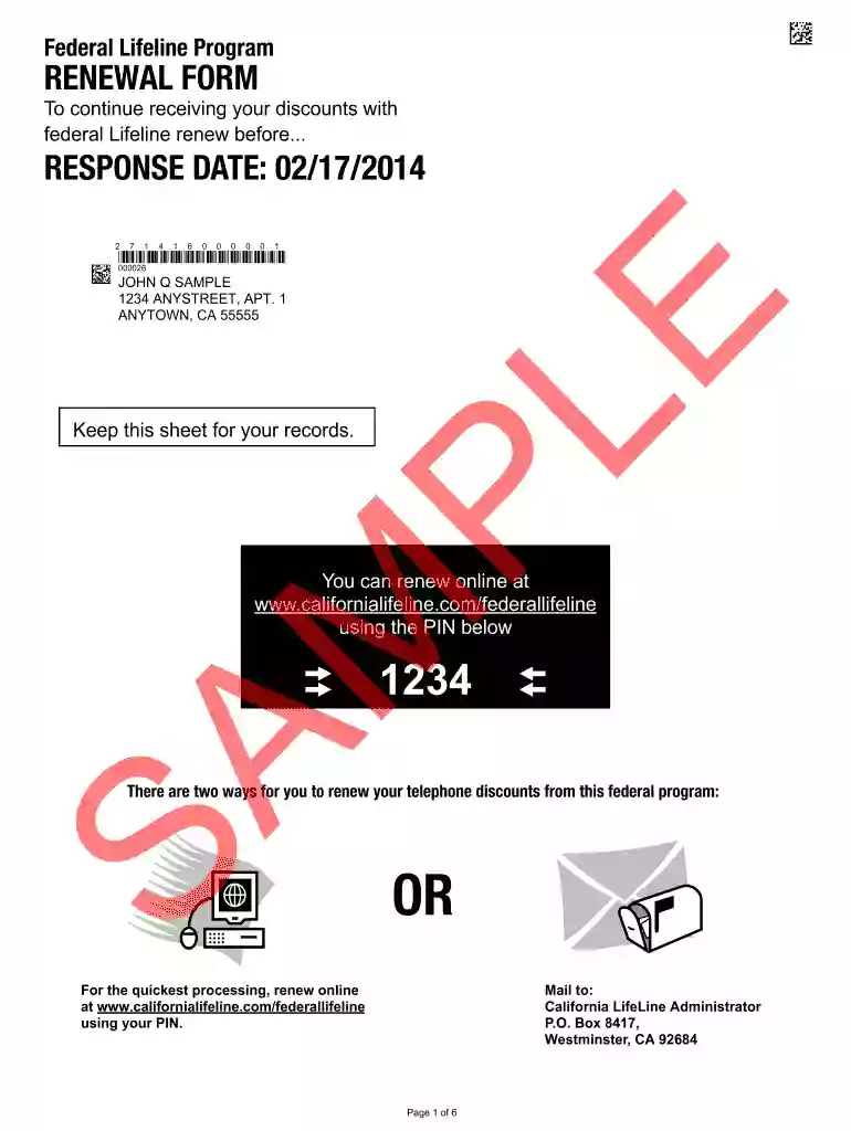 california lifeline application form Preview on Page 1