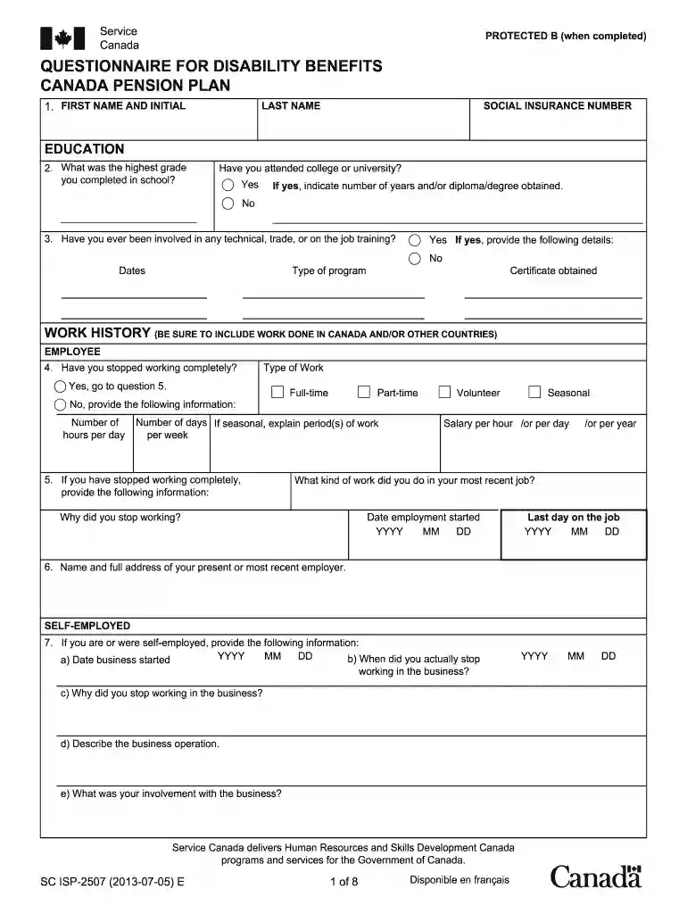 isp form Preview on Page 1