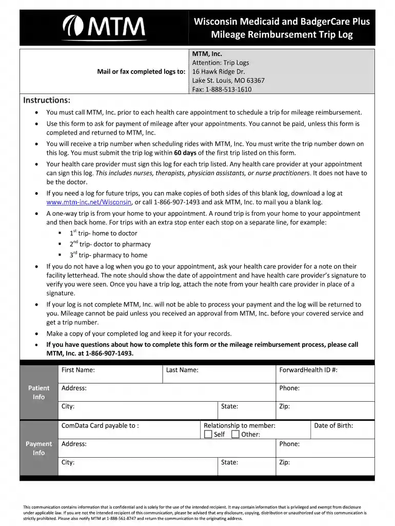 mtm mileage reimbursement Preview on Page 1