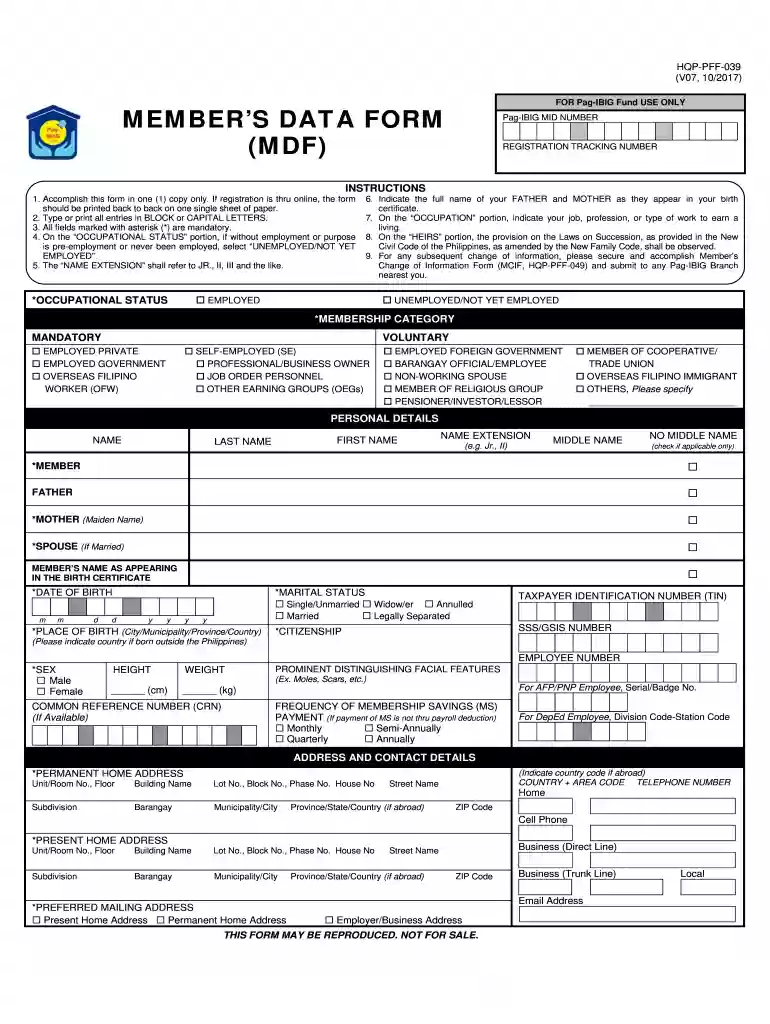 pag ibig downloadable forms 2023 Preview on Page 1