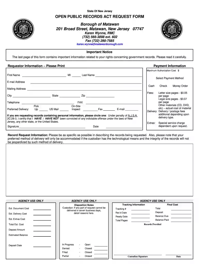 form borough opra Preview on Page 1