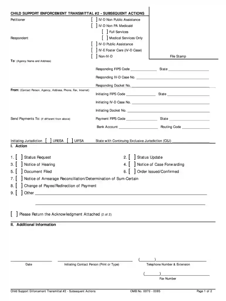 what is child support enforcement transmittal Preview on Page 1