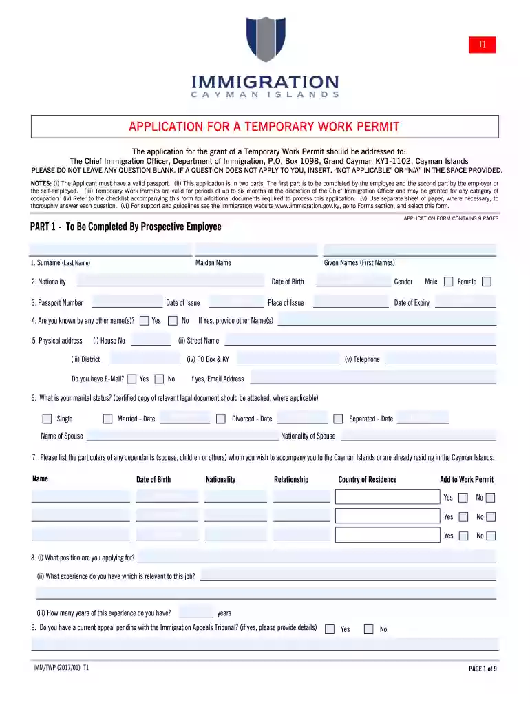 worc temporary work permit form Preview on Page 1