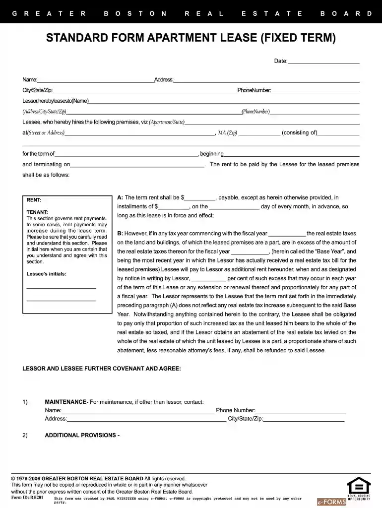 Lessee, who hereby hires the following premises, viz (Apartment/Suite) Preview on Page 1