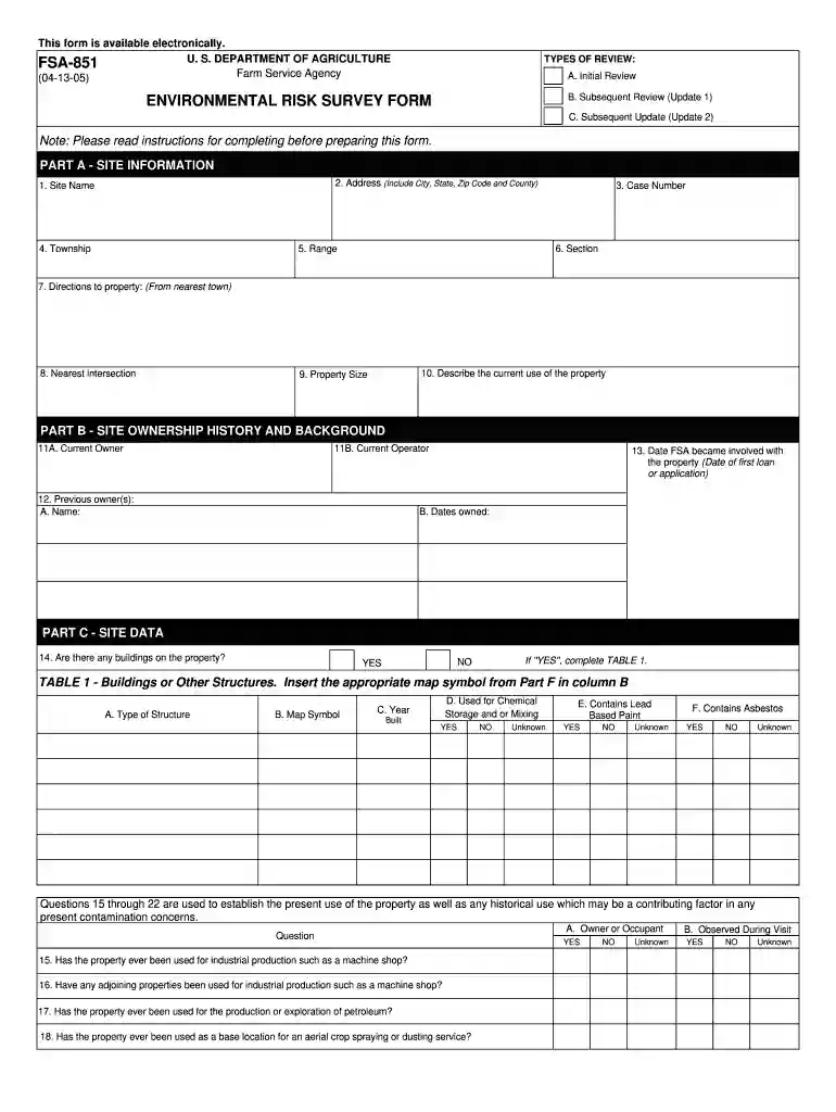 form 851 Preview on Page 1