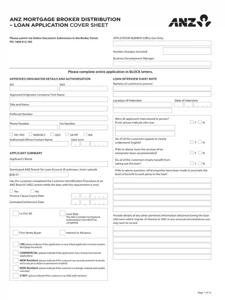 ANZ MORTGAGE BROKER DISTRIBUTION Preview on Page 1