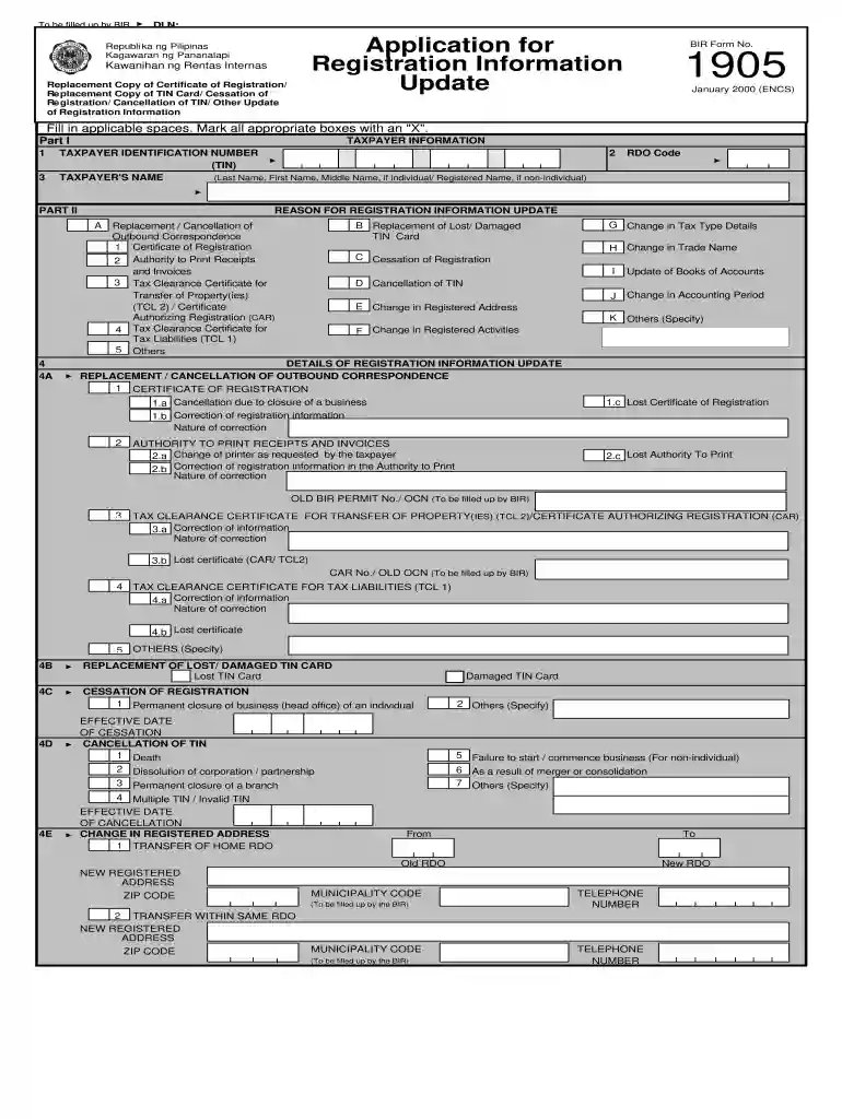 2000 form 1905 Preview on Page 1