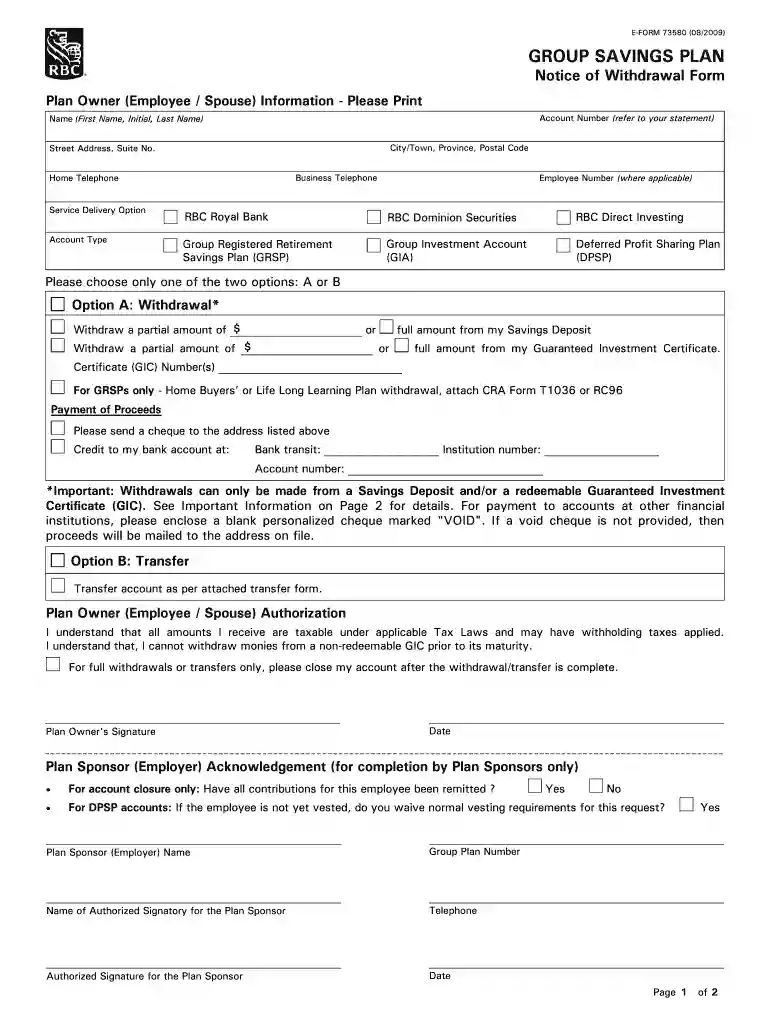 E-FORM 73580 (08/2009) Preview on Page 1