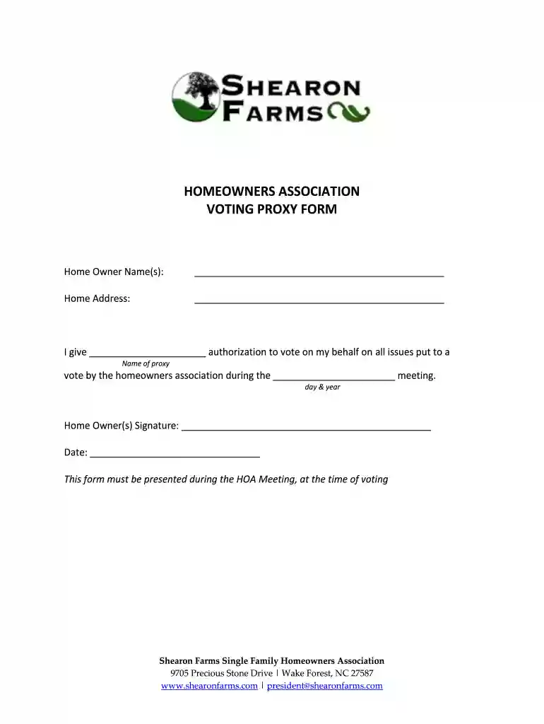 proxy vote form Preview on Page 1