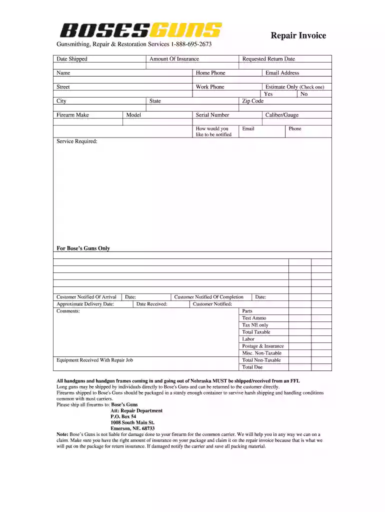 boses invoice Preview on Page 1
