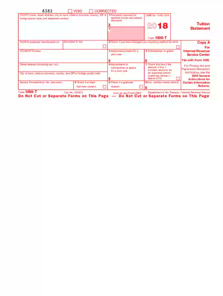 form 1098 t 2018 Preview on Page 1