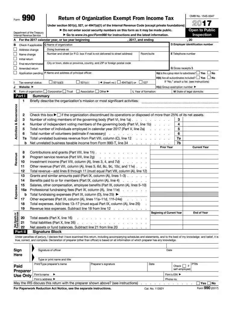 2017 form 990 Preview on Page 1