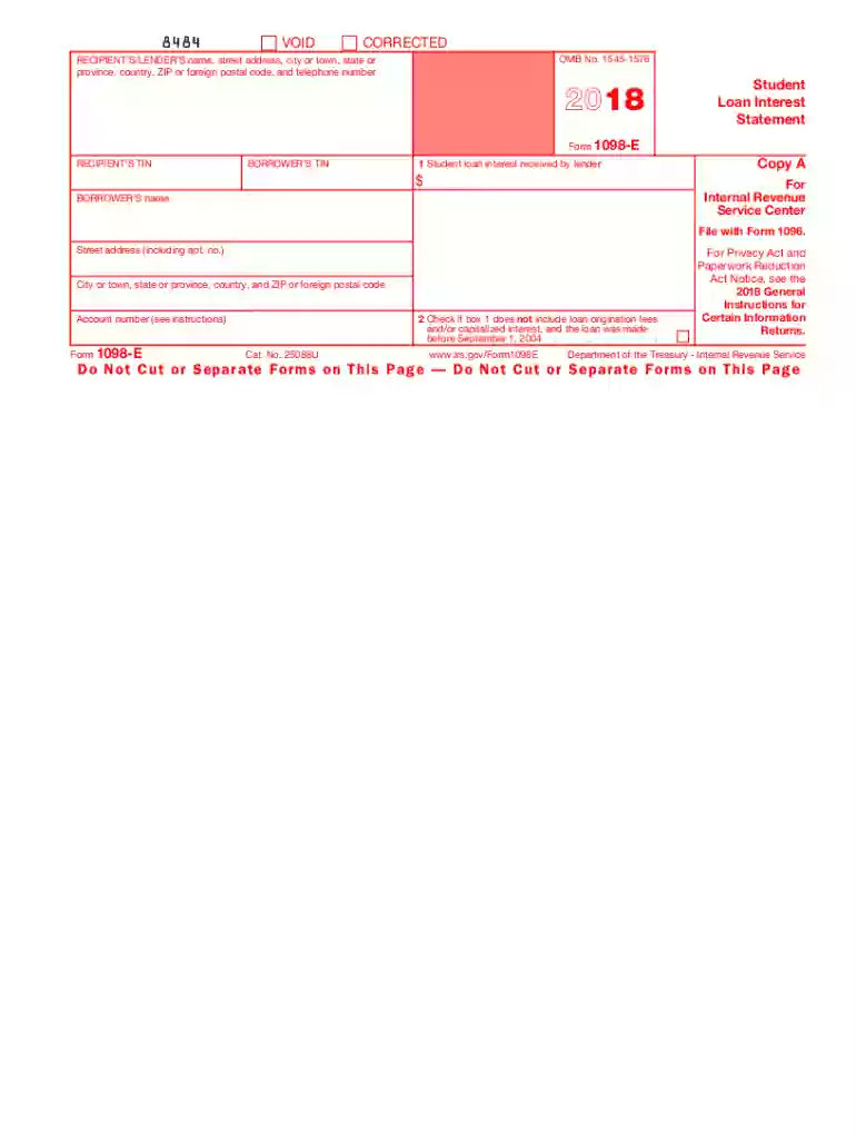 1098 form Preview on Page 1