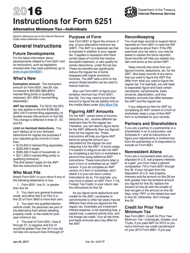 form 6251 Preview on Page 1