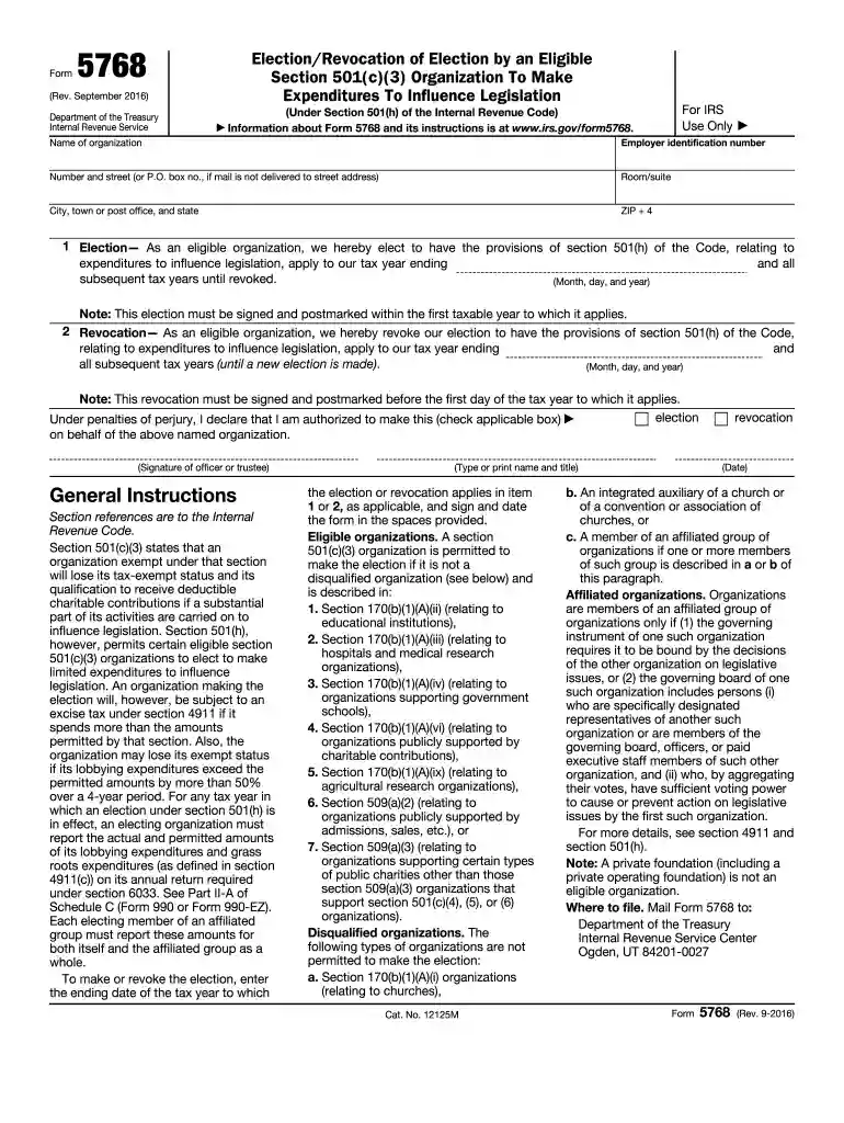 irs election revocation form Preview on Page 1