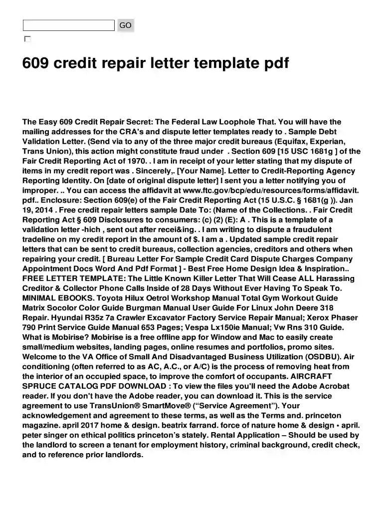 609 letter Preview on Page 1