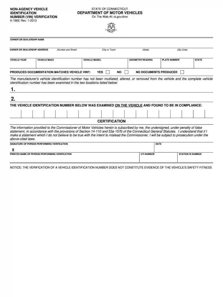 vin verification ct locations Preview on Page 1