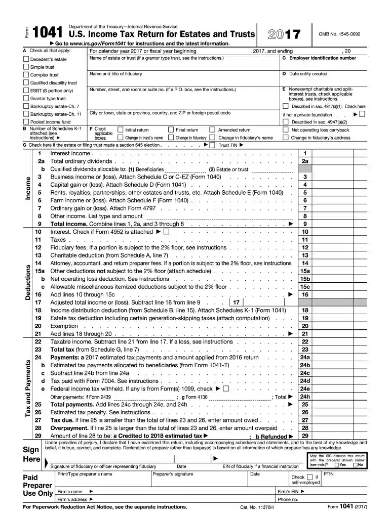 2017 form 1041 Preview on Page 1