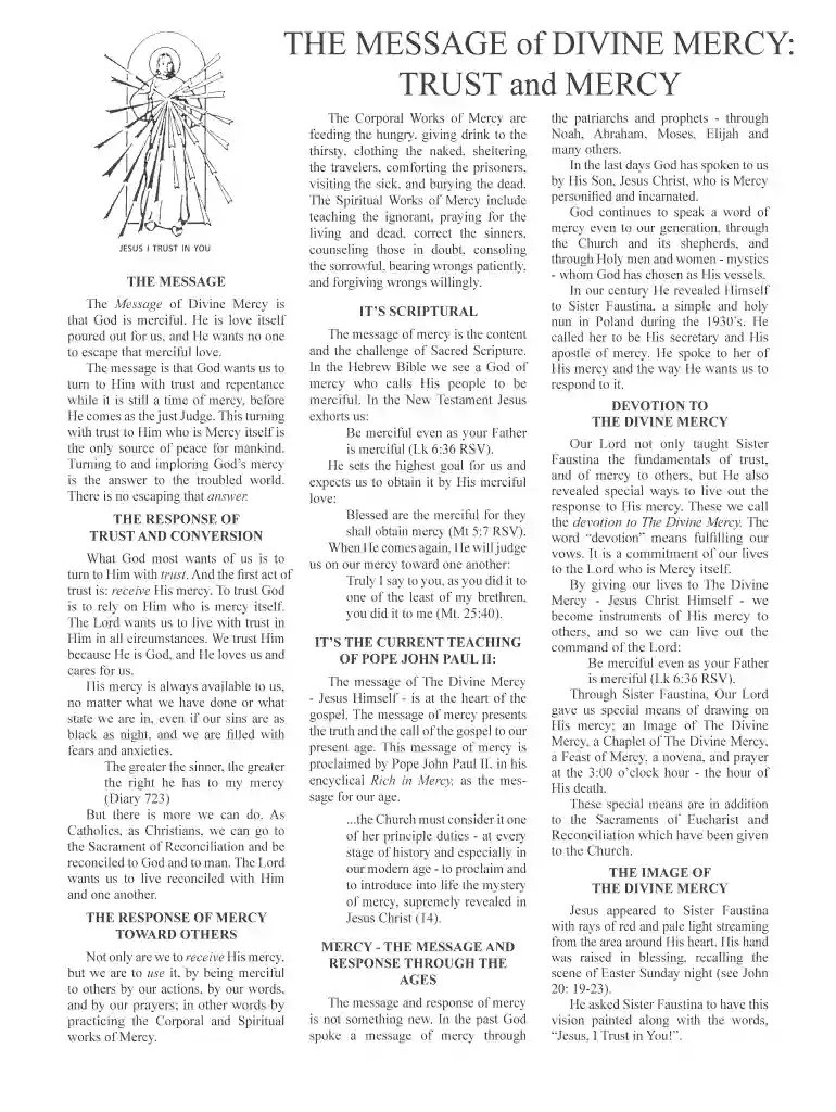 THE MESSAGE of DIVINE MERCY: Preview on Page 1