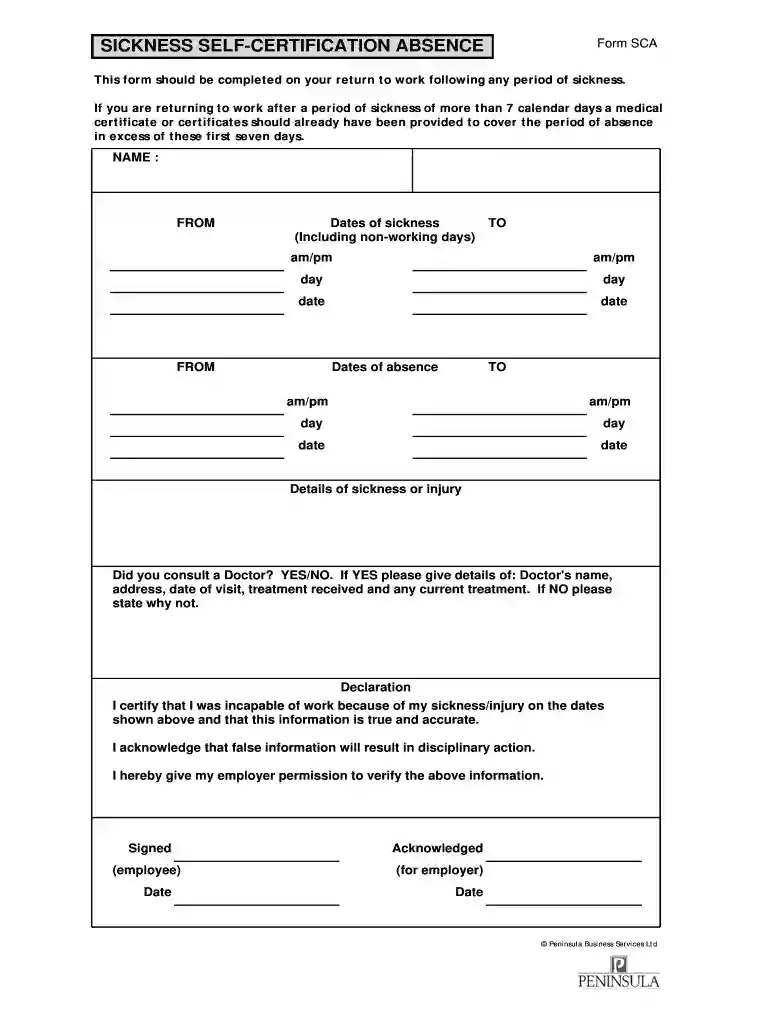 sick sheet Preview on Page 1