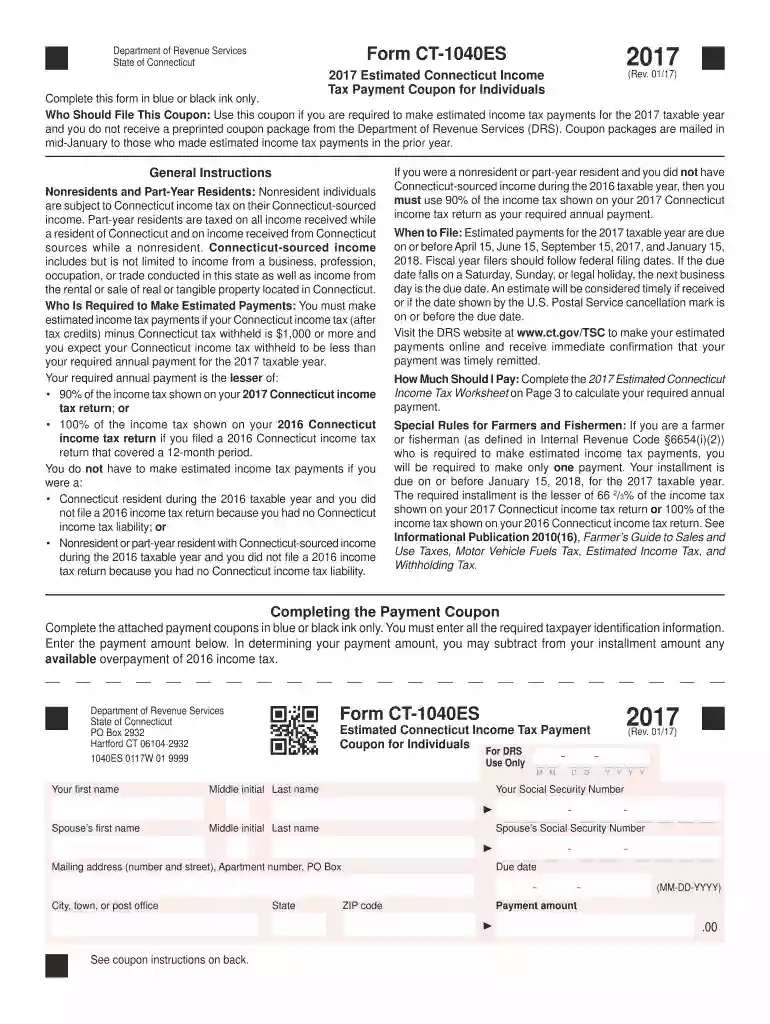 form ct 1040es Preview on Page 1