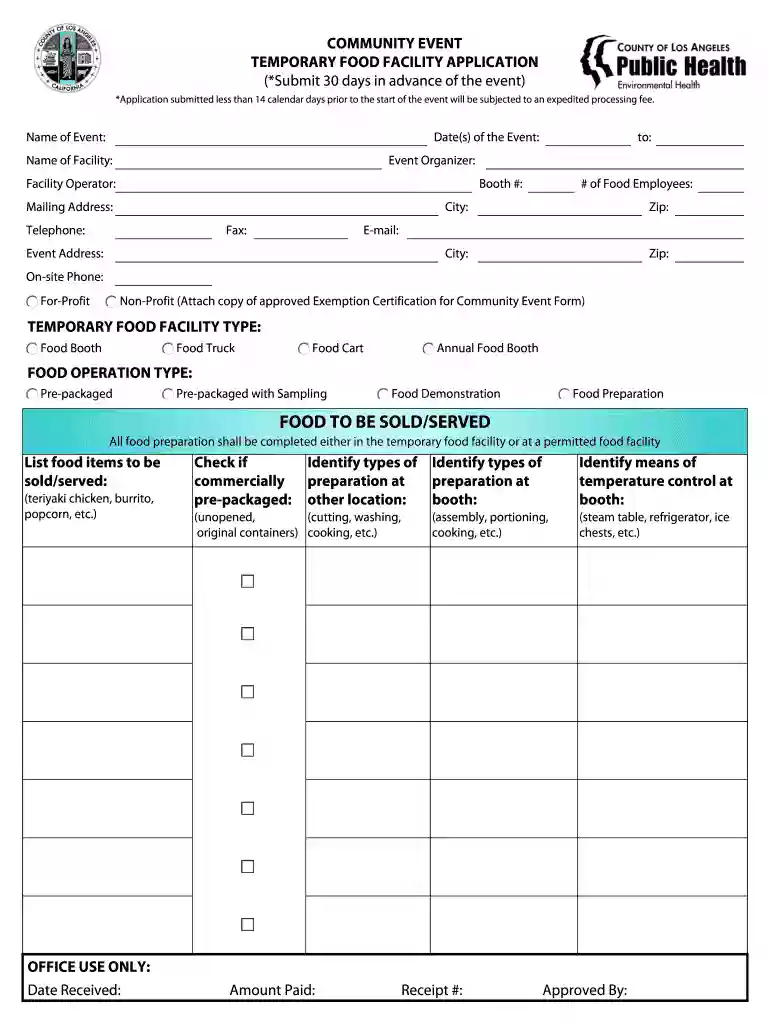 temporary food facility Preview on Page 1